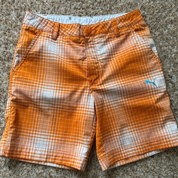 Puma Youth Golf Casual Shorts Size medium Orange Drycell - Picture 1 of 5